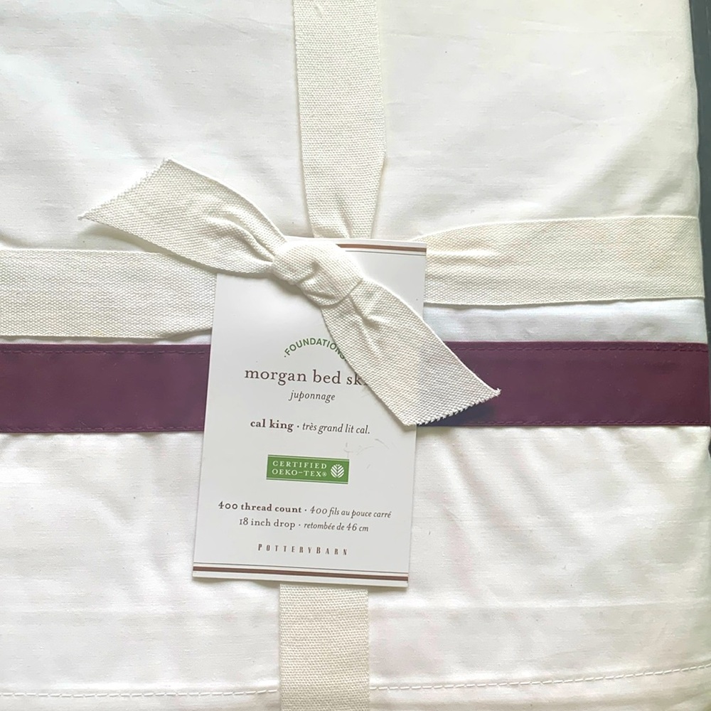 NWT-Bed Skirt-Cal King-Pottery Barn- Morgan Stripe